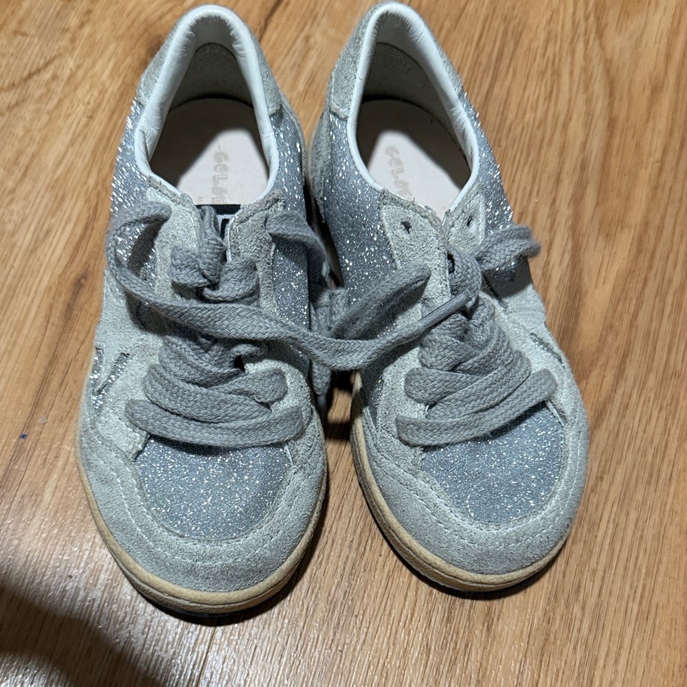 Sparkly Gray Kids Sneakers